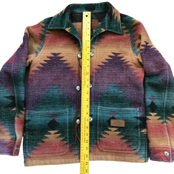 Ralph Lauren USA Made Southwestern Aztec Indian Wool Jacket Vintage Concho Small - Picture 6 of 12